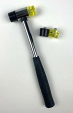 Rubber Mallet - 25mm Double-Face Hammer with Soft/Hard Tips & Non-Slip Handle