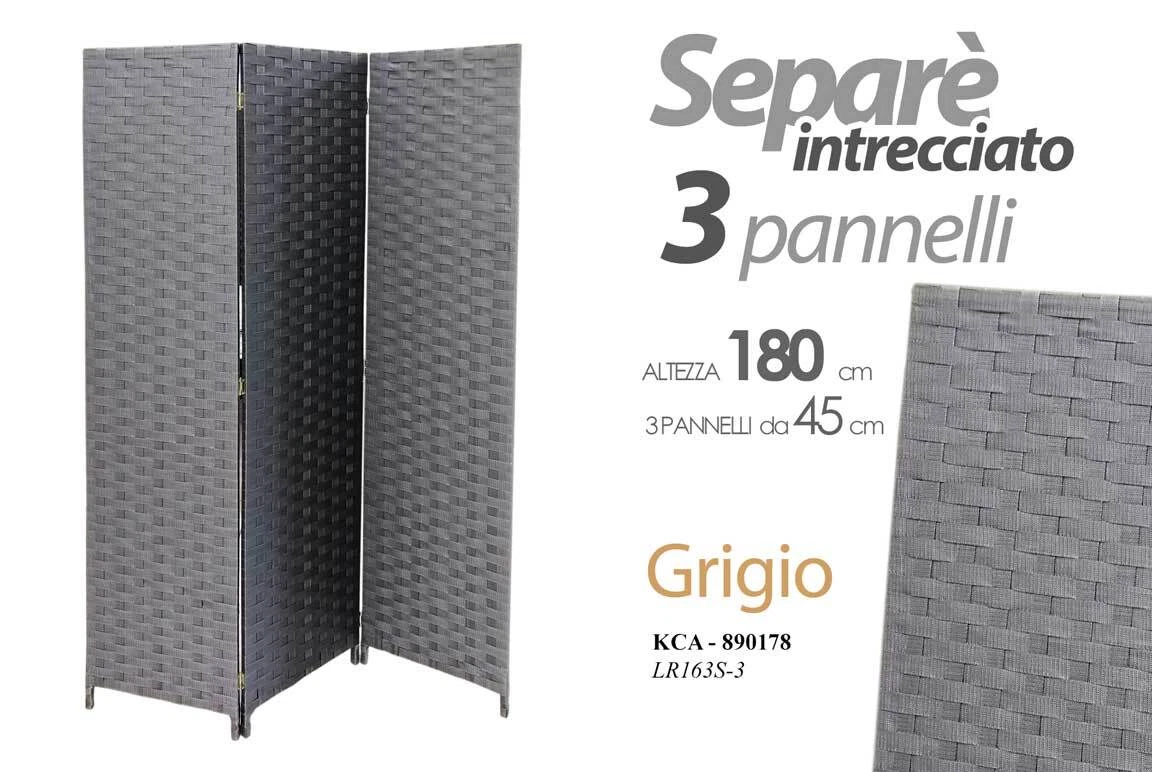 Paravento Divisorio In Vimini 3 Ante - 150x180 Cm - Resistente Alle Intemperie - Naturale
