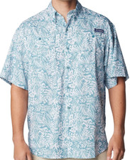 NEW Columbia PFG Super Tamiami SS Collared Fish Tropical Button Up Shirt Men's S