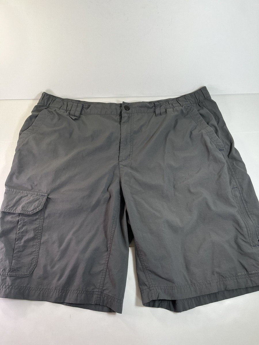 Columbia Omni-Shield Field Gear Gray Nylon Cargo Shorts Mens 2XL