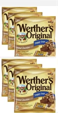 6 BAGS- STORCK Werther's Original *SUGAR FREE* "CARAMEL CHOCOLATE" Hard Candies
