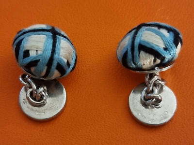 PRADA STERLING SILVER 925 & CLOTH CUFFLINKS. | eBay