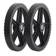 14 x 1.75'' Spoked Plastic Wheel and Tire 2.45" Hub Length 1/2" Inside Bearin...