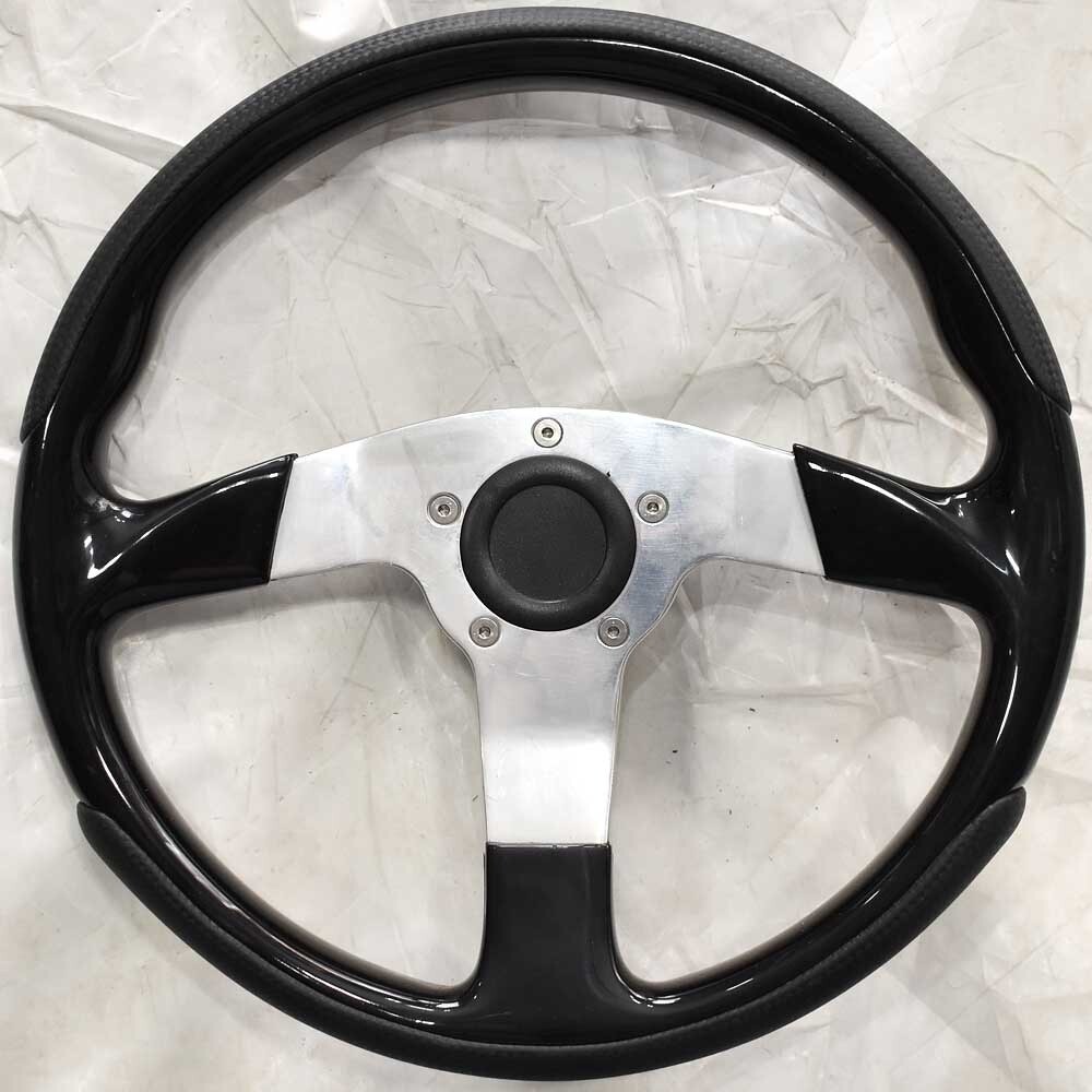 Boat Steering Wheel 13 1/2 Inch Aluminum Glossy Black Grip - Gouge | eBay