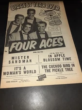 The Four Aces Mr. Sandman Rare Original 1954 Promo Poster Ad Framed! #2