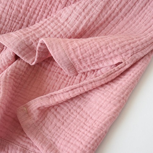 Damen Nachtkleid Nachtwäsche Gaze Baumwolle Nachthemd Schlafshirt Loungewear - Bild 23 von 28