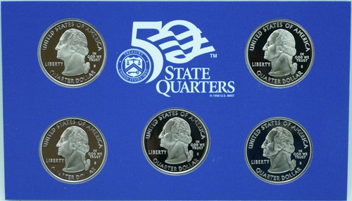 2007-S U.S. Quarter Proof Set (No Box, Case, or COA) 5 Gem Proof Coins - Picture 2 of 2