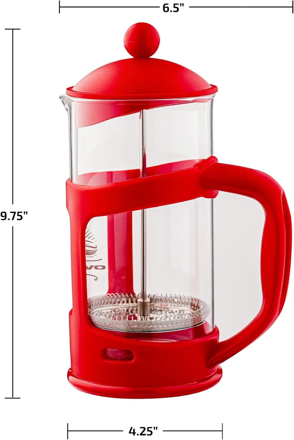 Ovente French Press 34 Ounce 1 Liter Coffee and Tea Maker Red FPT34R