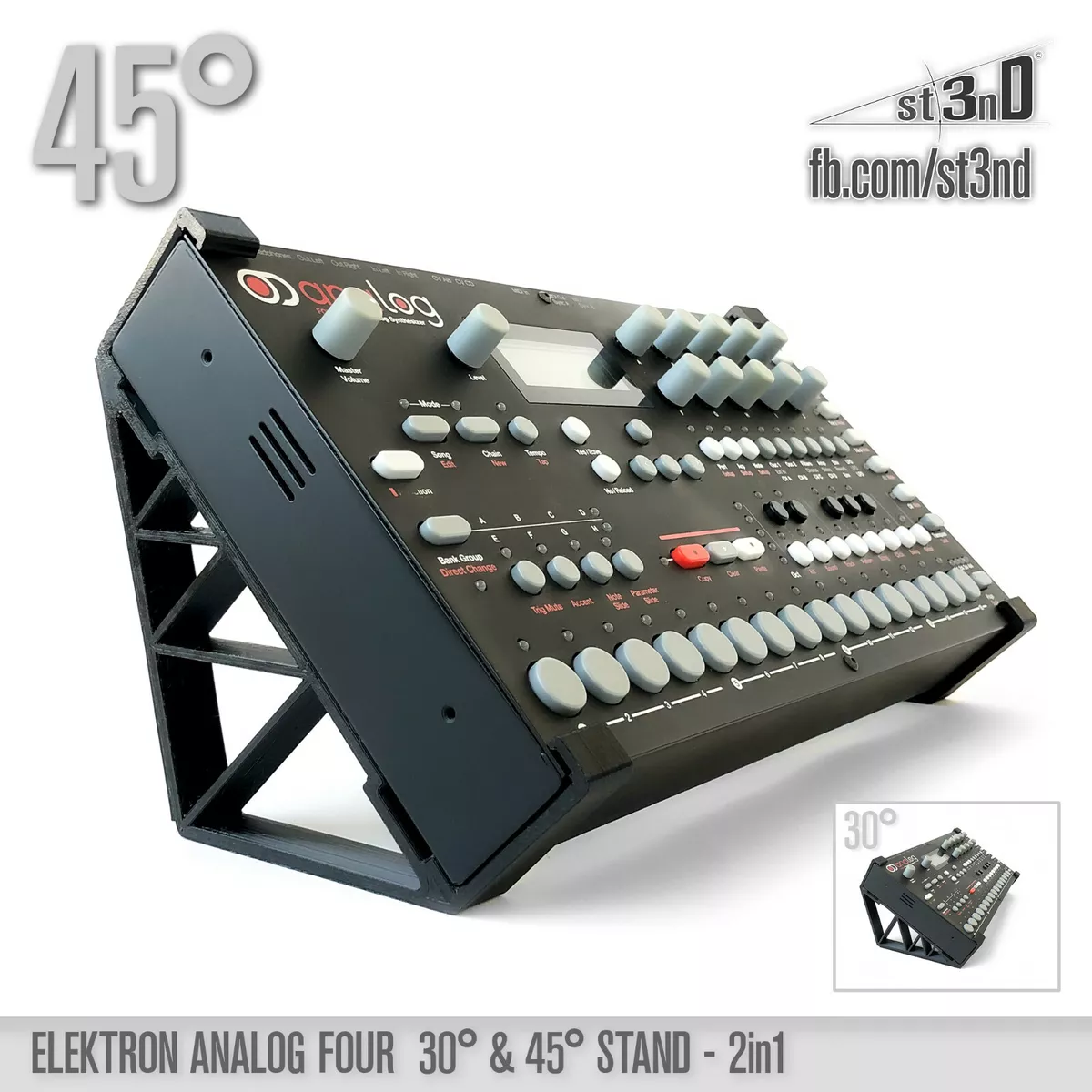 ELEKTRON Analog Four MK1 & Rytm MK1 - 2in1 30°/45° STAND - 3D Printed