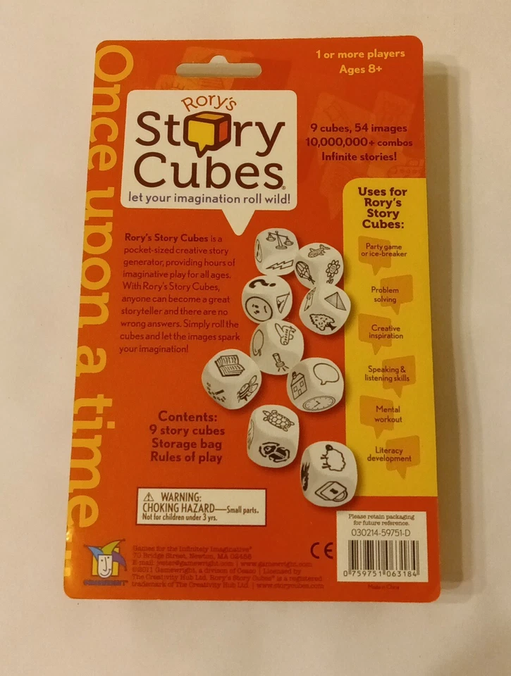Rory’s Story Cubes - Original - 9 Cubes, 54 Images, Storage Bag Orange - Image 2 of 3