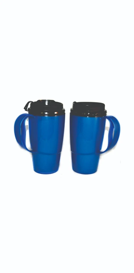 2 nuevas tazas de viaje ThermoServ con aislamiento de espuma de 16 oz azules Foto 2 de 4