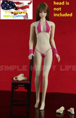 JIAOUDOLL 1/6 Super-Flexible Seamless M Pale remove feet as Phicen S16A  USA 