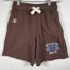 Gap Boys Shorts Size YS Youth Small 6-7 Knit Cotton Brown Gym Soft Frayed Hem. I