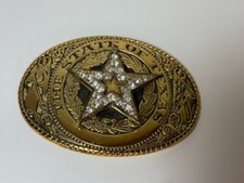 RHINESTONE COWBOY BELT BUCKLE THE STATE OF TEXAS