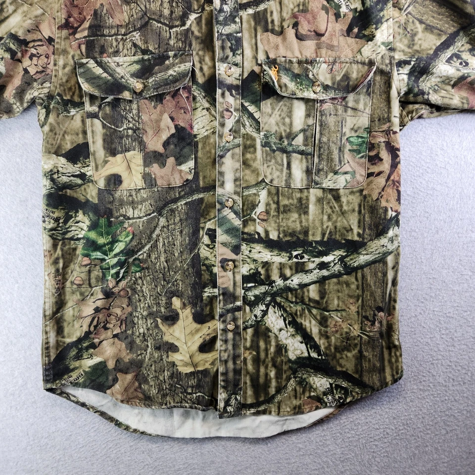 Browning Camo Shirt Mens Medium Wasatch Breakup Infinity Mossy Oak Flap Pockets - Image 4 of 4