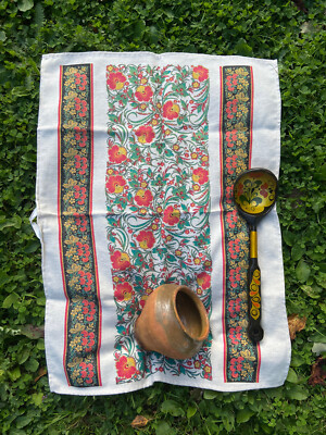 Exquisite natürliche Leinen Folk Design Khohloma Geschirrtücher 