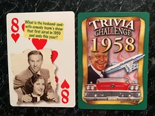 Swap Playing Cards TRIVIA CHALLENGE 1958 Burns & Allen Show EIGHT OF HEARTS
