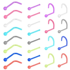 8-80Pcs Acrylic Nose Ring Retainer Screw L Shape Nose Pin Bone Stud Piercing 20G