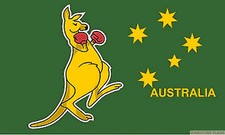 BOXING KANGAROO FLAG PACK OF 4 - 18" X 12" (45cm x 30cm) FLAGS AUSTRALIA