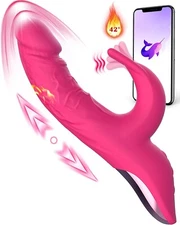 G-Spot Dildo Rabbit Vibrator Clit Massager Thrusting Rotating Sex Toys for Women