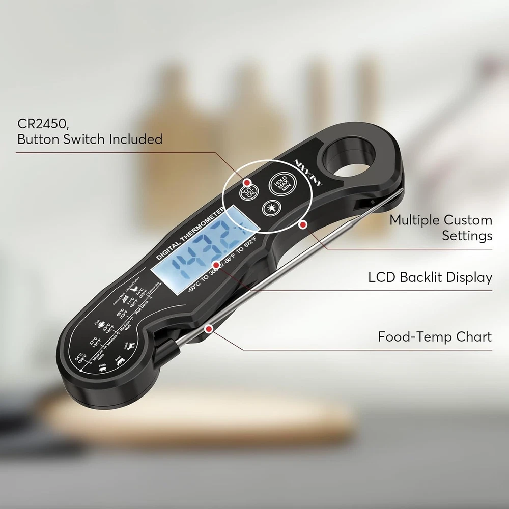 Meat Thermometer Digital, Fast Instant Read Food, Cooking, Candy, Outside Grill