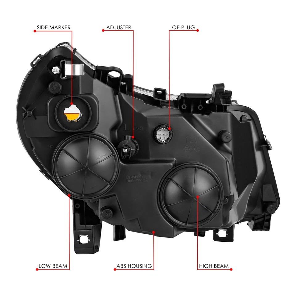 Faros estilo fábrica negros/ámbar para Ram Promaster 1500 2500 3500 2014-2022 Foto 4 de 4