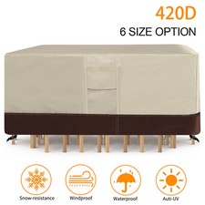 Upgrade Waterproof Garden Patio Furniture Cover Rectangular Table Dust Protector