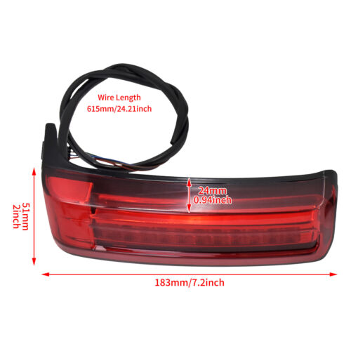 Luz de freno LED de señal de giro negra alforja con lente roja para Harley Touring 97-13 - Imagen 4 de 14