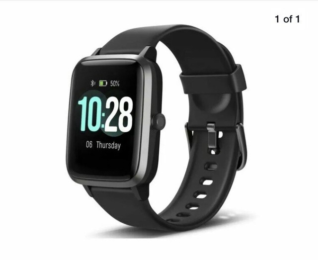 Letsfit ID205L 1.3" Touch Screen Smart Watch Fitness Tracker With Heart