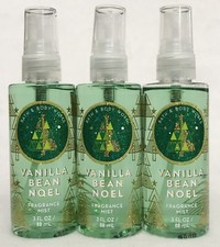 3 Bath  Body Works VANILLA BEAN NOEL Mini Fragrance Mist Spray Travel