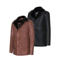 Men's Reefer Leather Jacket Coat Classic Soft Real Italian Leather Blazer
