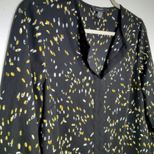 Primark Size 6 long sleeve chiffon blouse black Yellow Light weight Women's