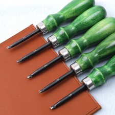 Quality Green Wooden Handle Leather Craft Edge Skiving Beveler Leather DIY Tool