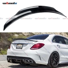 For Mercedes Benz W205 C200 C300 C43 2015-21 Rear Trunk Spoiler Wing Gloss Black