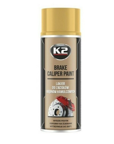 K2 pintura de pinza de freno 400ml pulverización oro brillante pintura térmica hasta 260 °C resistente al calor - Imagen 4 de 5
