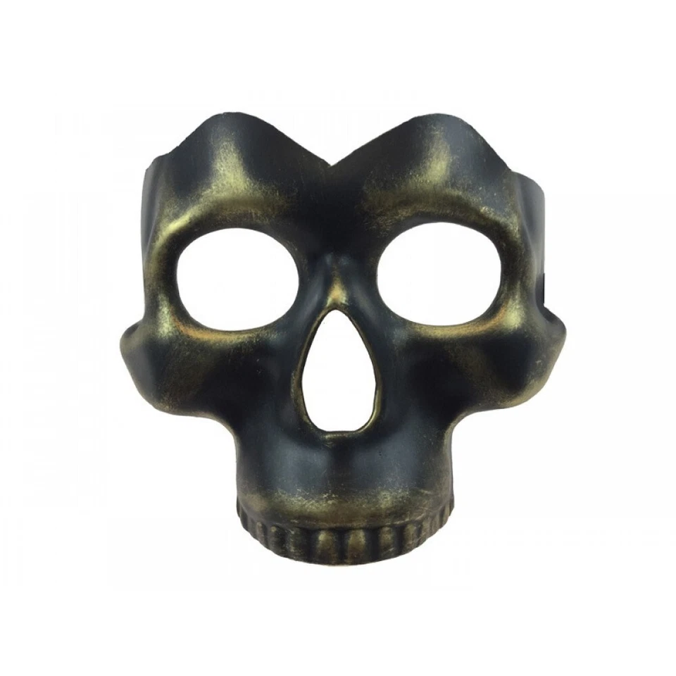 Phantom Half Skull Face Mask Halloween Costume Masquerade Mask [Gold] - Image 2 of 3