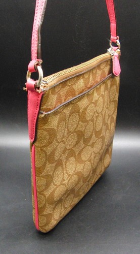 Coach Handtasche beige & braun Reißverschluss rosa verstellbare Träger Länge 22 cm x B 21 cm - Bild 7 von 11