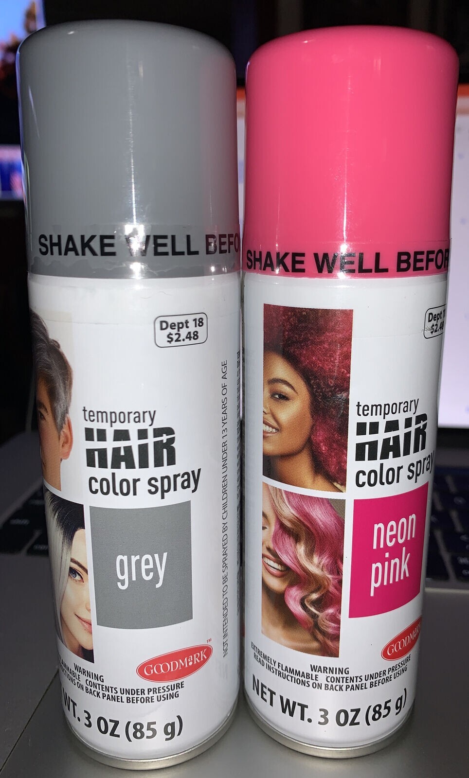 GOODMARK TEMPORARY COLOR HAIR SPRAY - BLACK/BLUE/WHITE/PURPLE/RED/SILVER/PINK