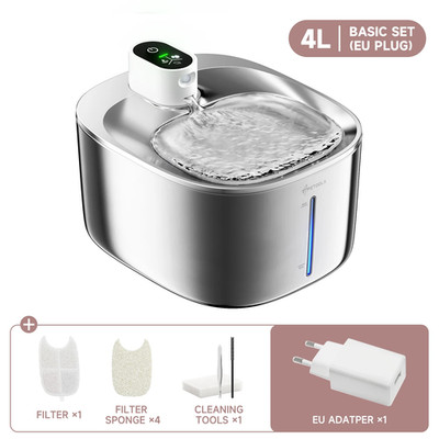APETDOLA 4L Wireless Cat Water Fountain Auto Sensor Drinking Fountain for Cats D