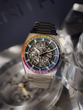 Zenith Defy Classic Skeleton Gemstones Rainbow bezel Men's Watch