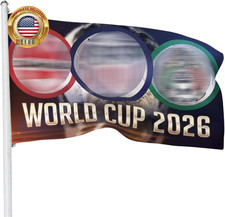 World Cup Flag 2026 American Canada Mexico, Soccer Fans Banner for Outdoor Decor