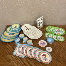 VTG LOT of 41 Childs TIN Kitchen Play Sets Ohio Art Miss Merry Plates Lithograph