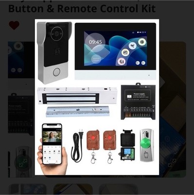 Smart Video Doorbell Intercom System 7'' LCD Touch Wi-Fi 1080P RFID Remote Unlock