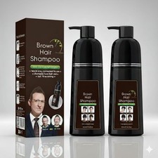 2 xFast-Acting Hair Dye Shampoo, Natural Herbal Permanent Colour for Men & Women