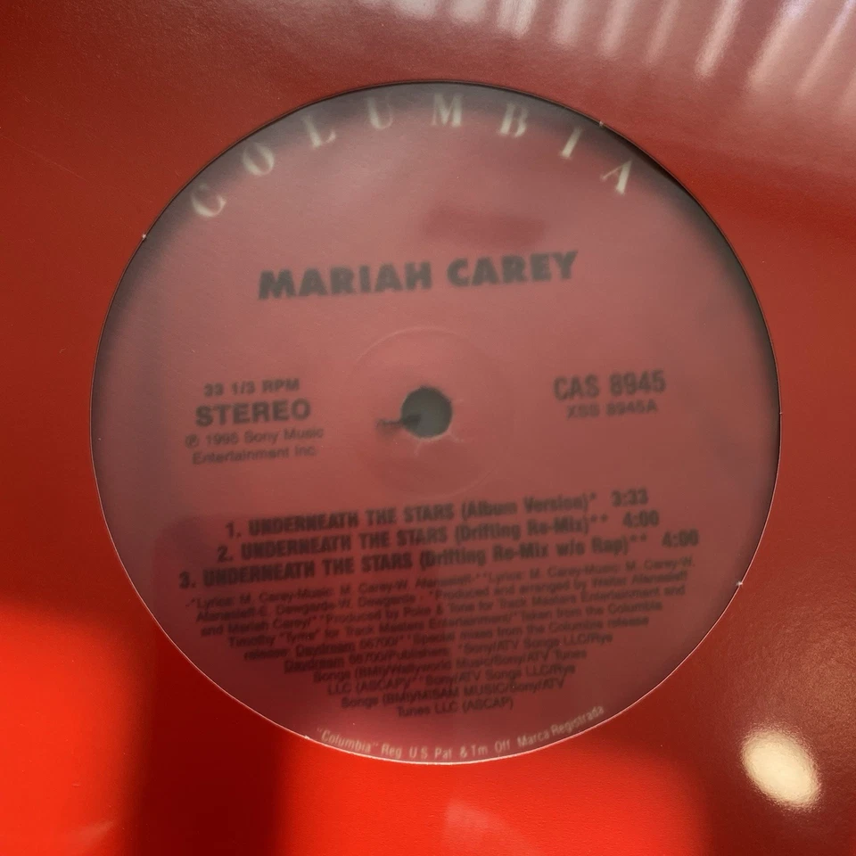 UNDERNEATH THE STARS EP mariah carey 12” single a/a cas-8945 1995 90s r&b nm Foto 3 de 4