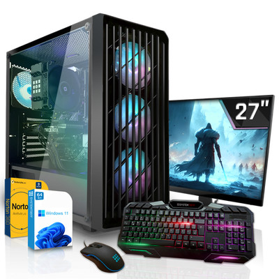 Gaming PC Set Ryzen 5 5500 Nvidia 5060 Ti 8GB 32GB DDR4 1TB NVMe 27 Zoll TFT