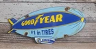 Vintage Goodyear Tires Blimp Porcelain Metal Sign