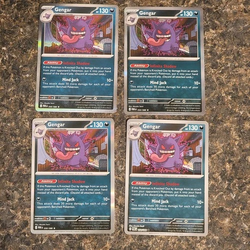 Mega Evolutions Perfect Order Gengar 050/088 3 Holo 1 Reverse Playset X4 Cards