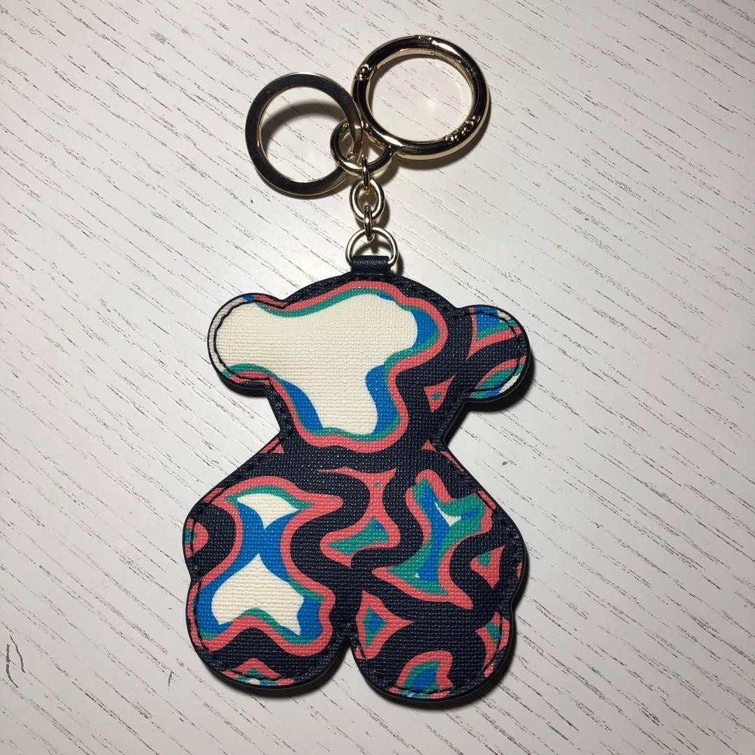Cute TOUS Bear Silver Keychain Accessory