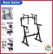 Dual Tier Keyboard Stand Z Style Heavy Duty Adjustable Height Width 22.5 35.5